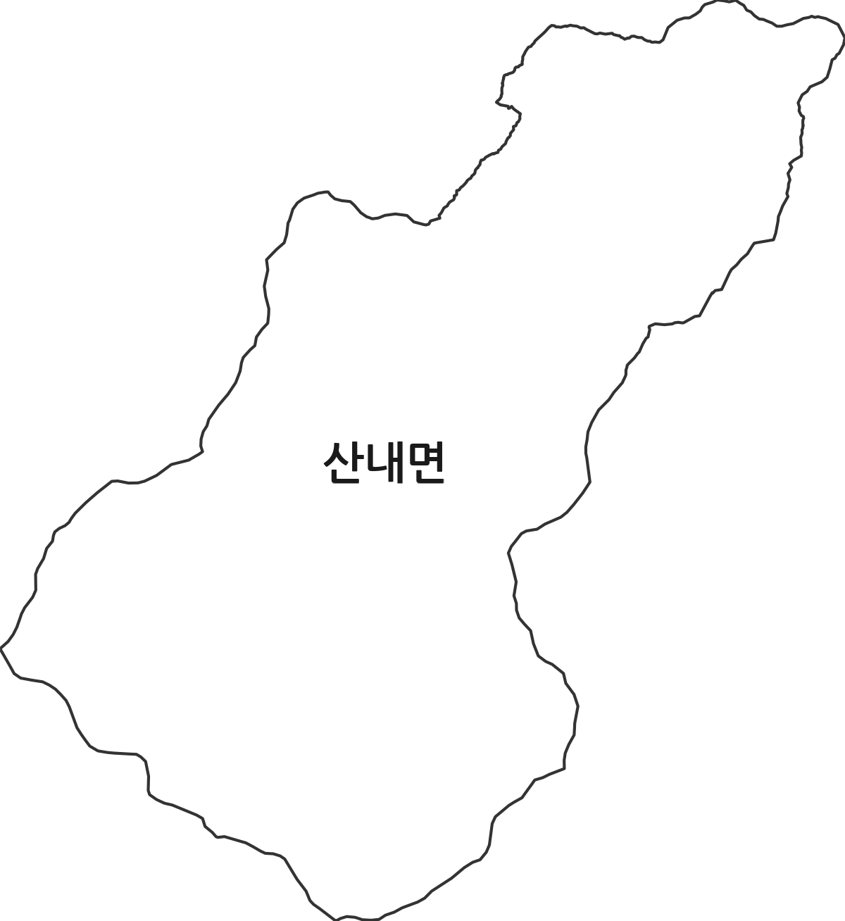전북특별자치도 남원시 산내면 법정동 행정구역 경계 지도