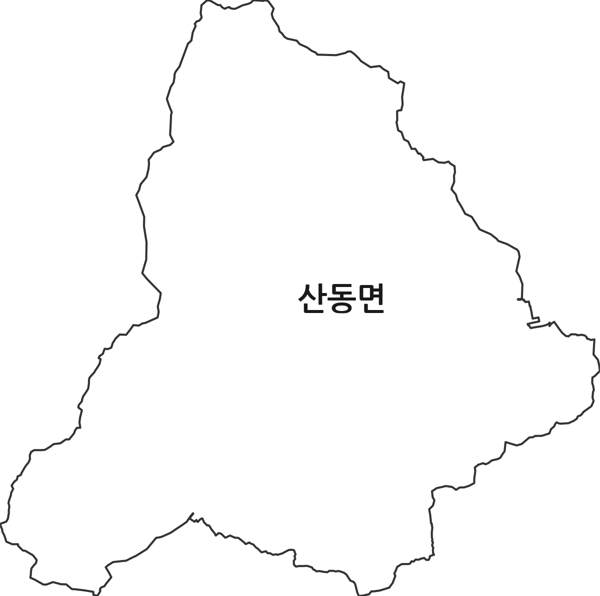전북특별자치도 남원시 산동면 법정동 행정구역 경계 지도