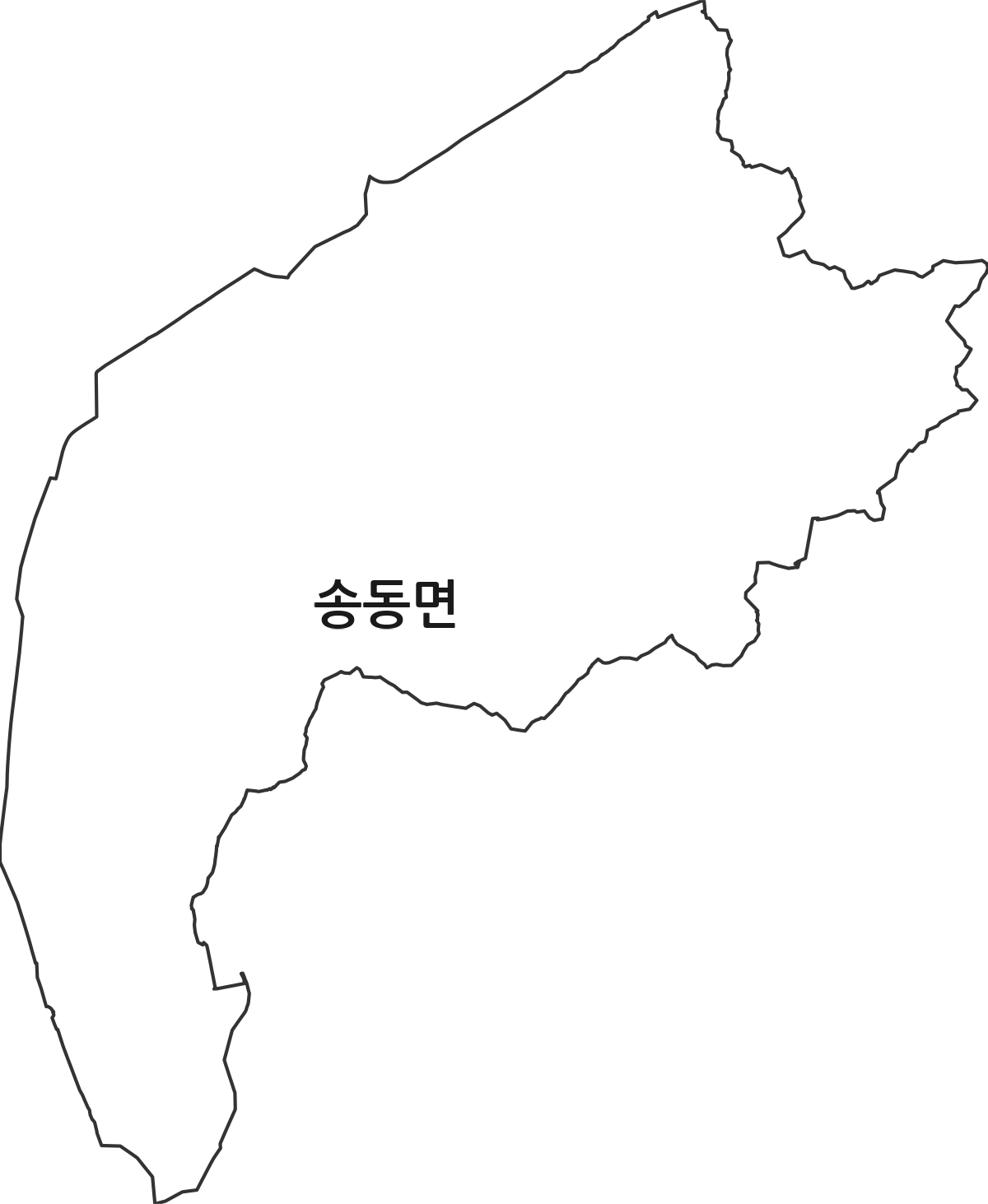 전북특별자치도 남원시 송동면 법정동 행정구역 경계 지도