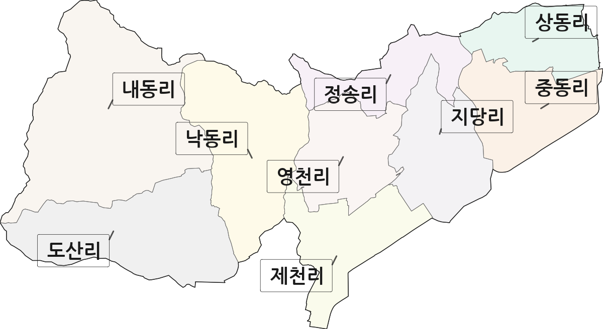 전북특별자치도 남원시 주생면 법정동 리 구분 행정구역 경계 지도