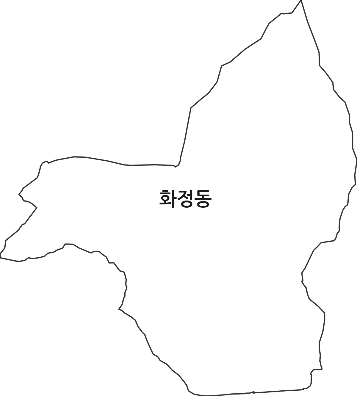 전북특별자치도 남원시 화정동 법정동 행정구역 경계 지도