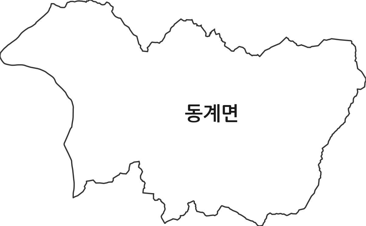 전북특별자치도 순창군 동계면 행정동 행정구역 경계 지도