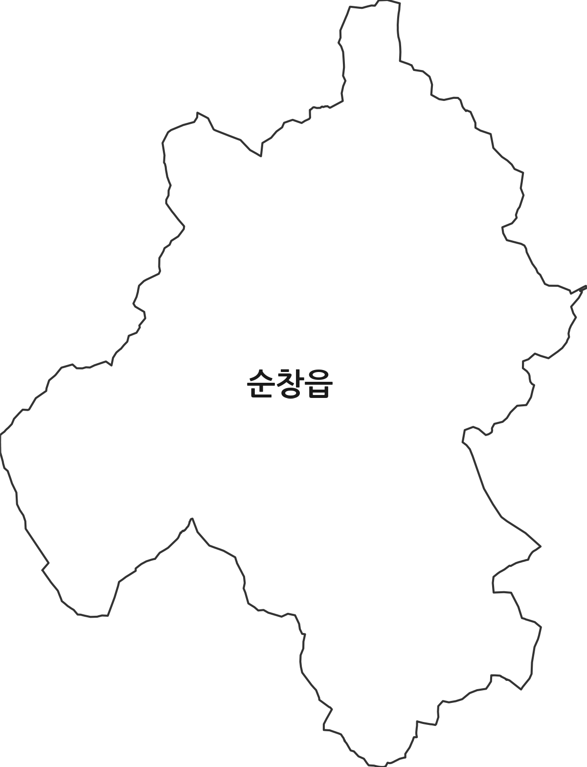 전북특별자치도 순창군 순창읍 행정동 행정구역 경계 지도