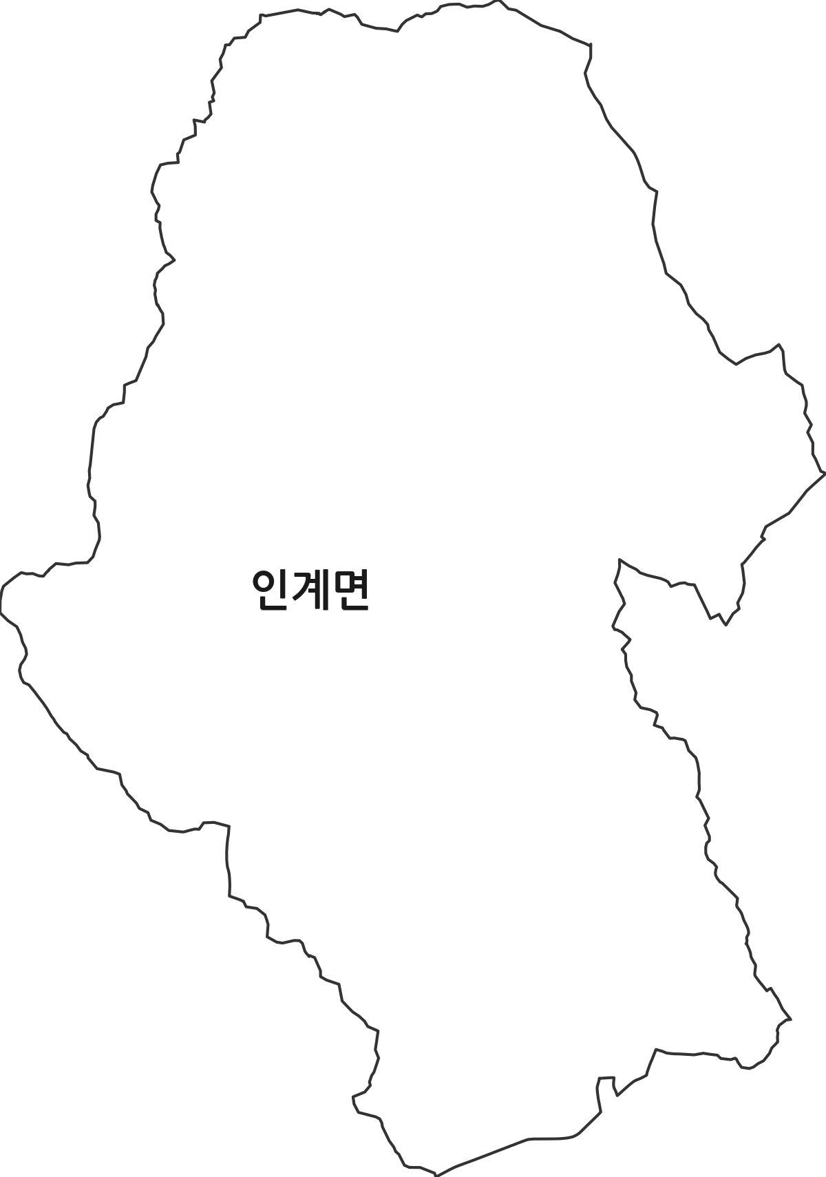 전북특별자치도 순창군 인계면 행정동 행정구역 경계 지도