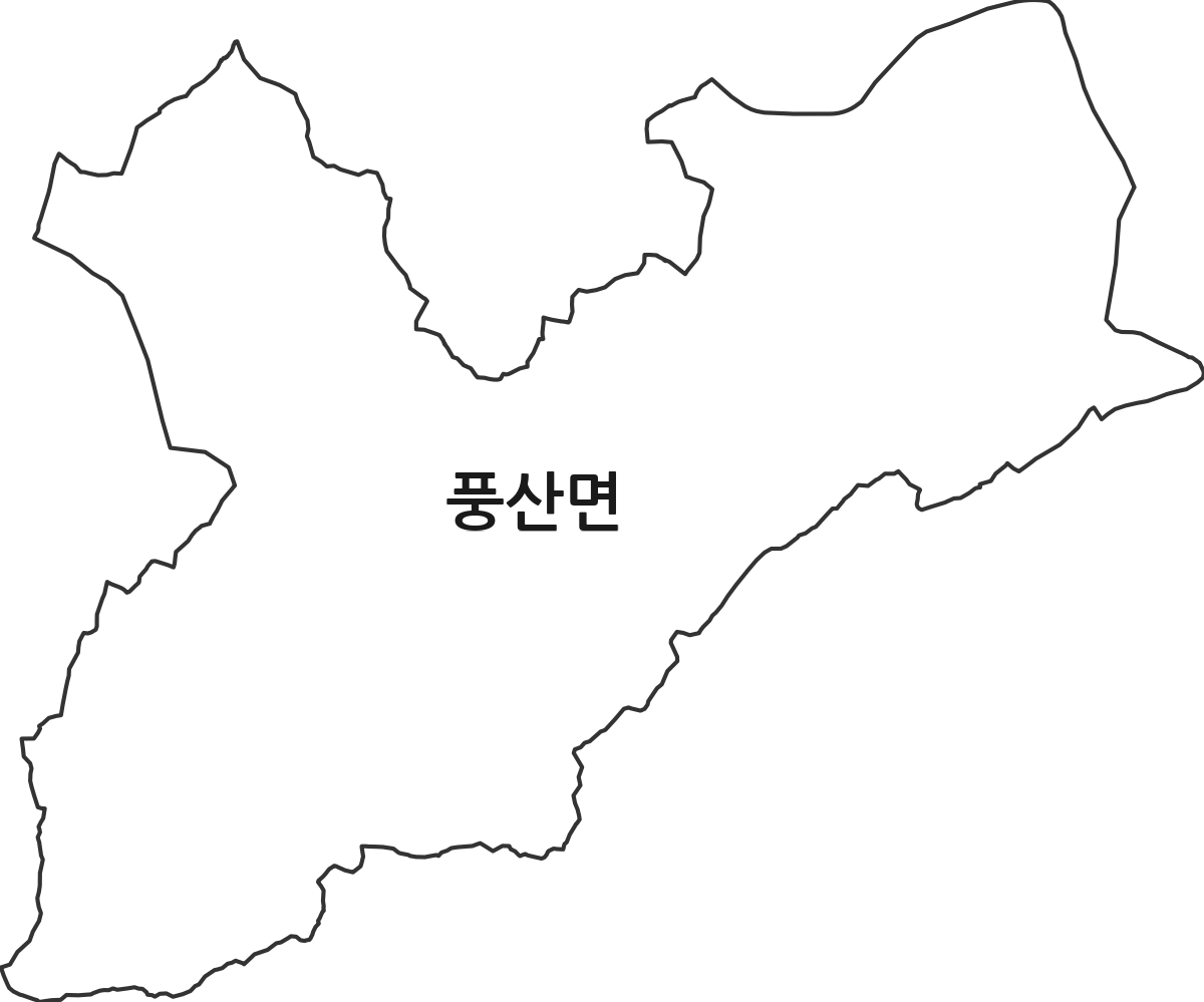 전북특별자치도 순창군 풍산면 행정동 행정구역 경계 지도