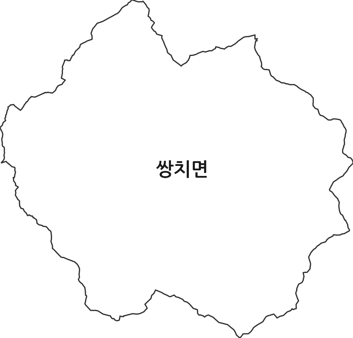 전북특별자치도 순창군 쌍치면 법정동 행정구역 경계 지도