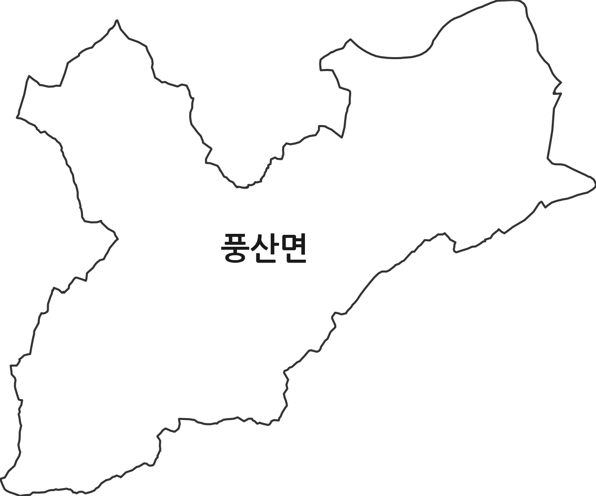 전북특별자치도 순창군 풍산면 법정동 행정구역 경계 지도