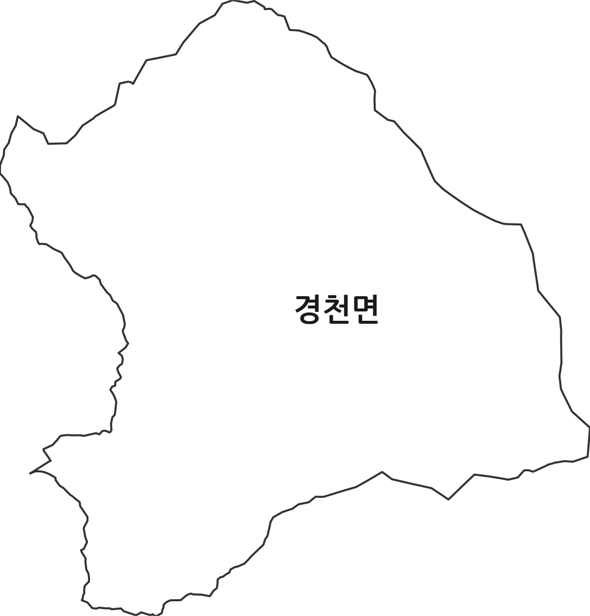 전북특별자치도 완주군 경천면 행정동 행정구역 경계 지도