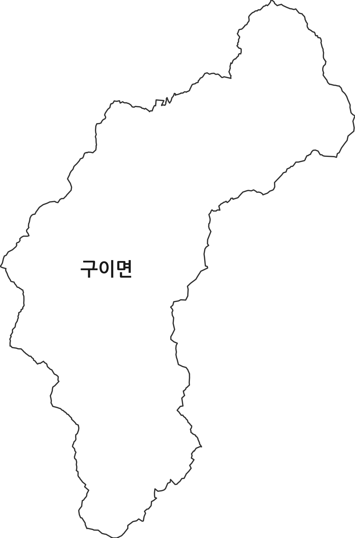 전북특별자치도 완주군 구이면 행정동 행정구역 경계 지도