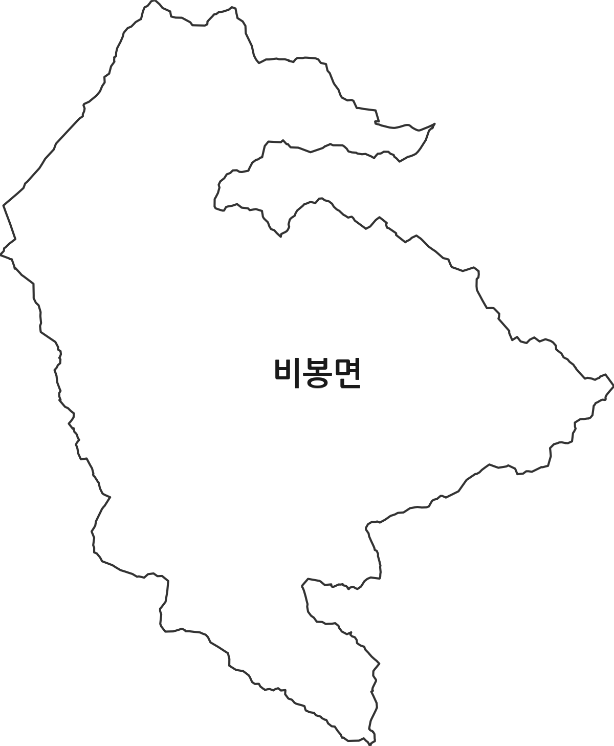 전북특별자치도 완주군 비봉면 행정동 행정구역 경계 지도