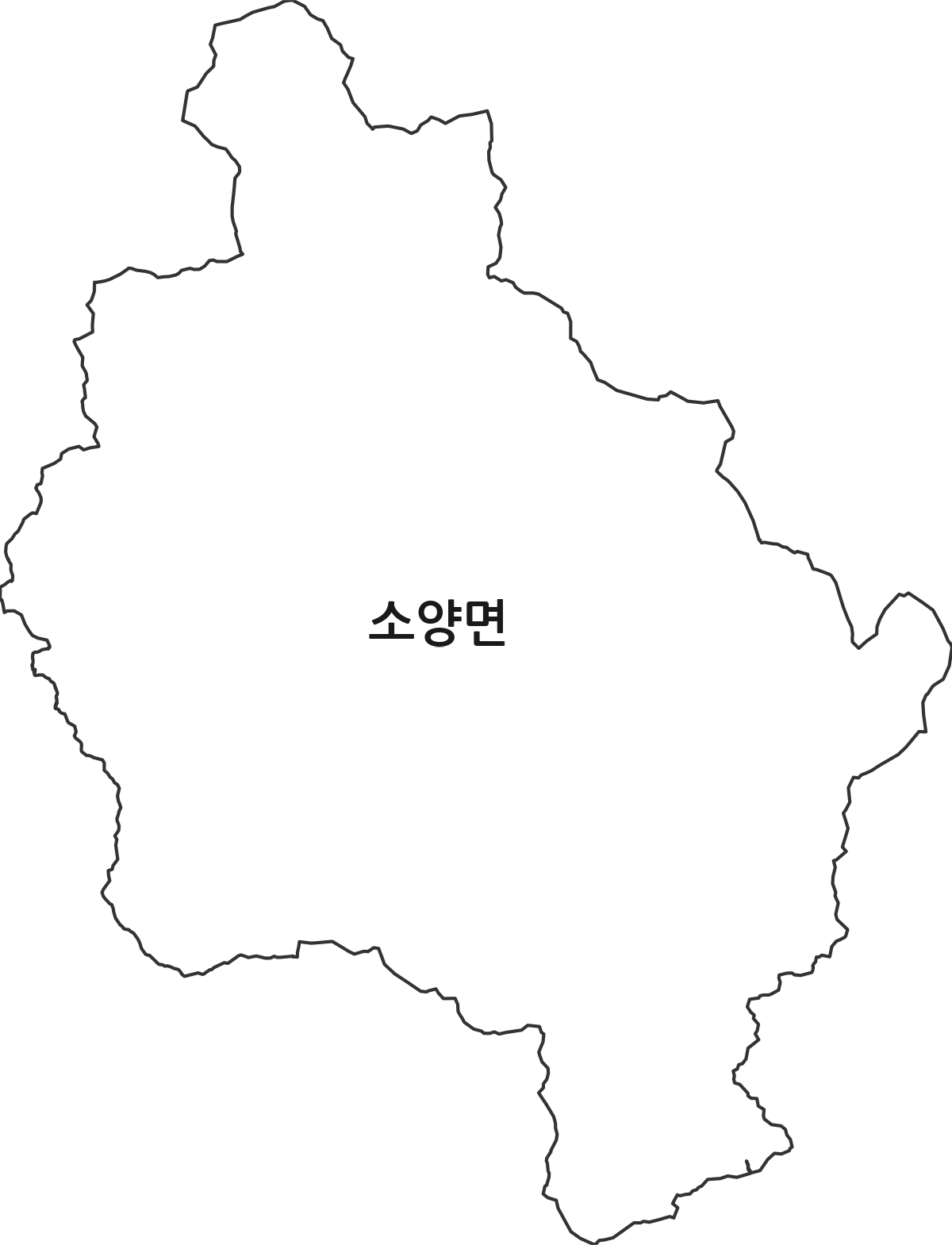전북특별자치도 완주군 소양면 행정동 행정구역 경계 지도