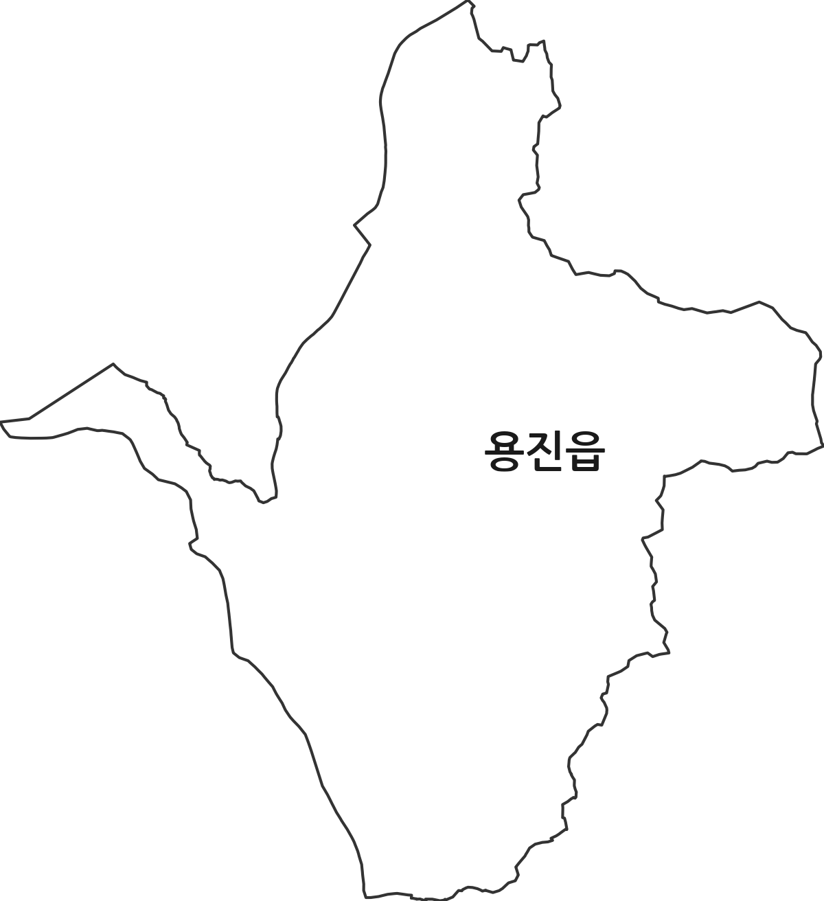 전북특별자치도 완주군 용진읍 행정동 행정구역 경계 지도