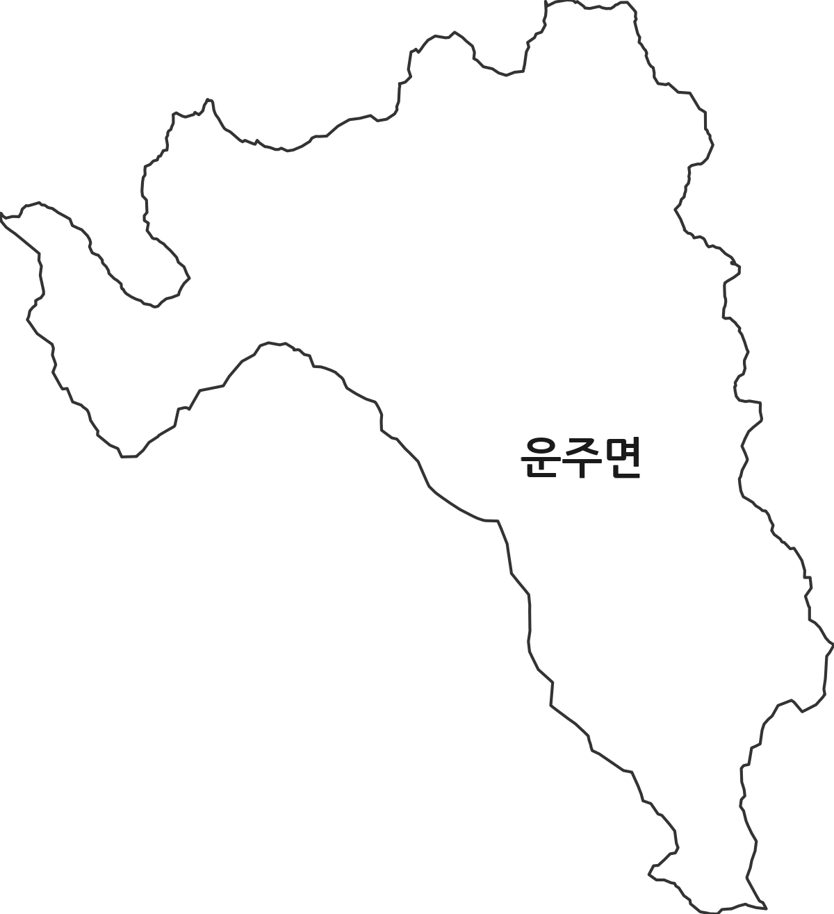전북특별자치도 완주군 운주면 행정동 행정구역 경계 지도