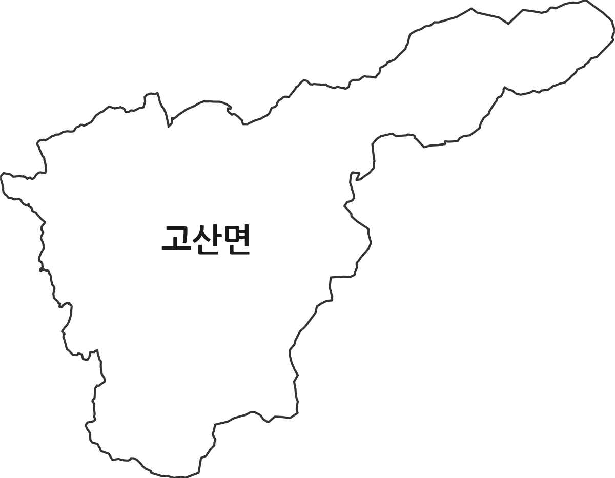 전북특별자치도 완주군 고산면 법정동 행정구역 경계 지도