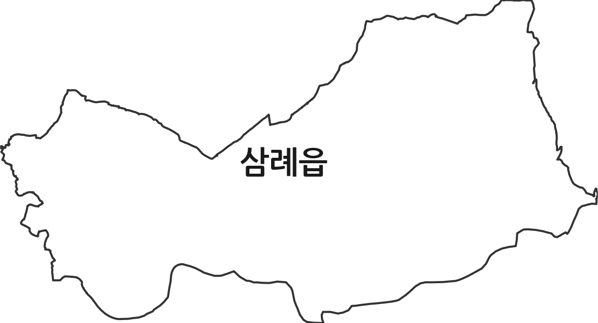 전북특별자치도 완주군 삼례읍 법정동 행정구역 경계 지도