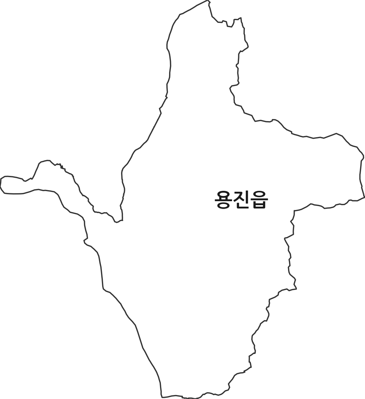 전북특별자치도 완주군 용진읍 법정동 행정구역 경계 지도