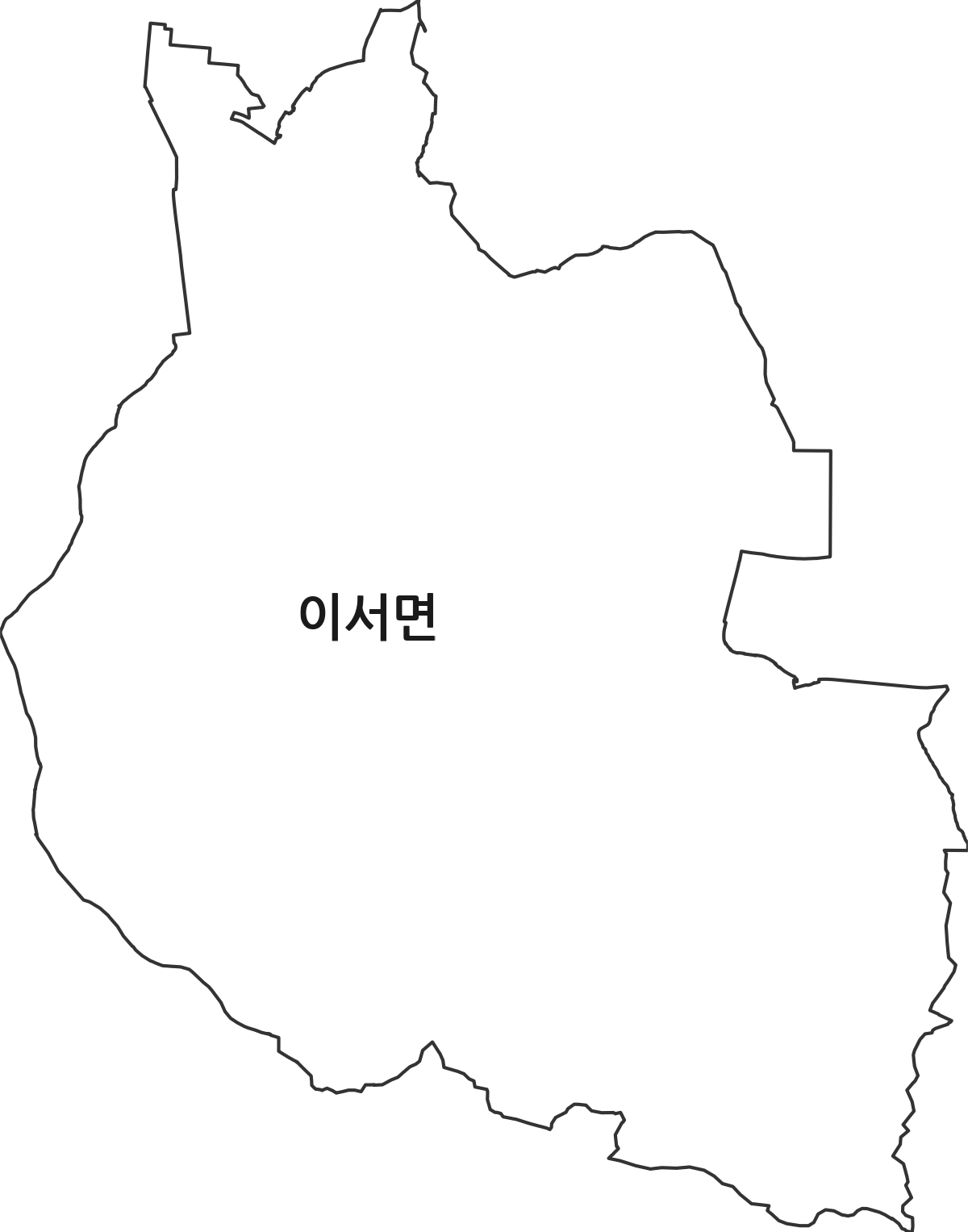 전북특별자치도 완주군 이서면 법정동 행정구역 경계 지도