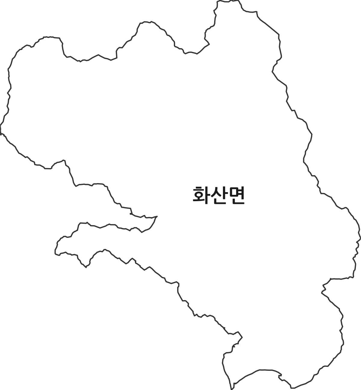 전북특별자치도 완주군 화산면 법정동 행정구역 경계 지도