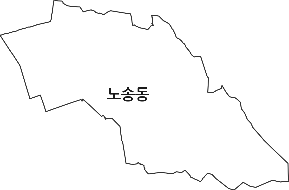 전북특별자치도 전주시 완산구 노송동 행정동 행정구역 경계 지도