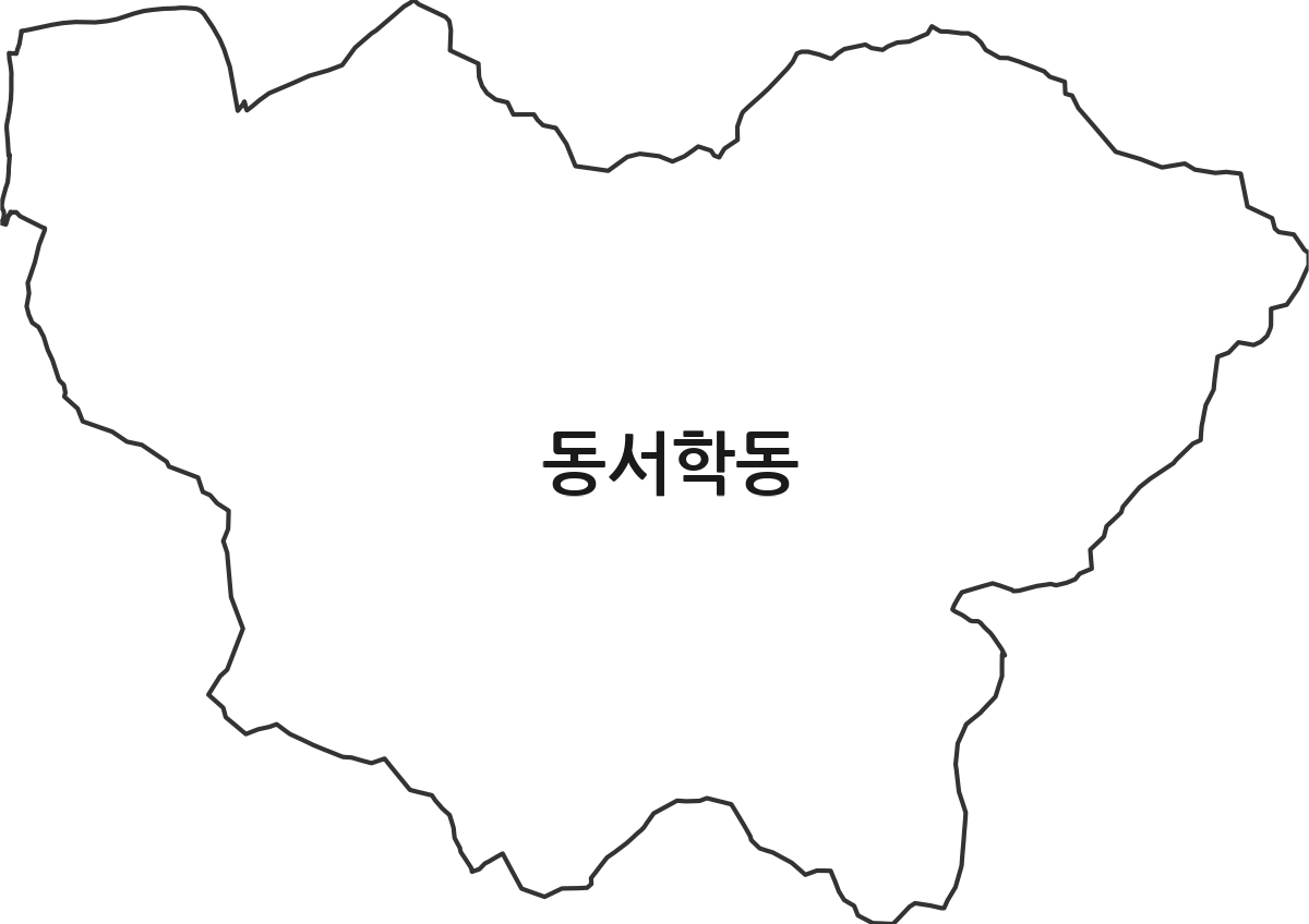 전북특별자치도 전주시 완산구 동서학동 행정동 행정구역 경계 지도