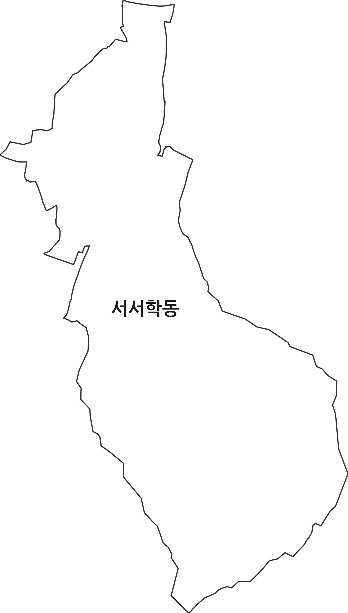 전북특별자치도 전주시 완산구 서서학동 행정동 행정구역 경계 지도