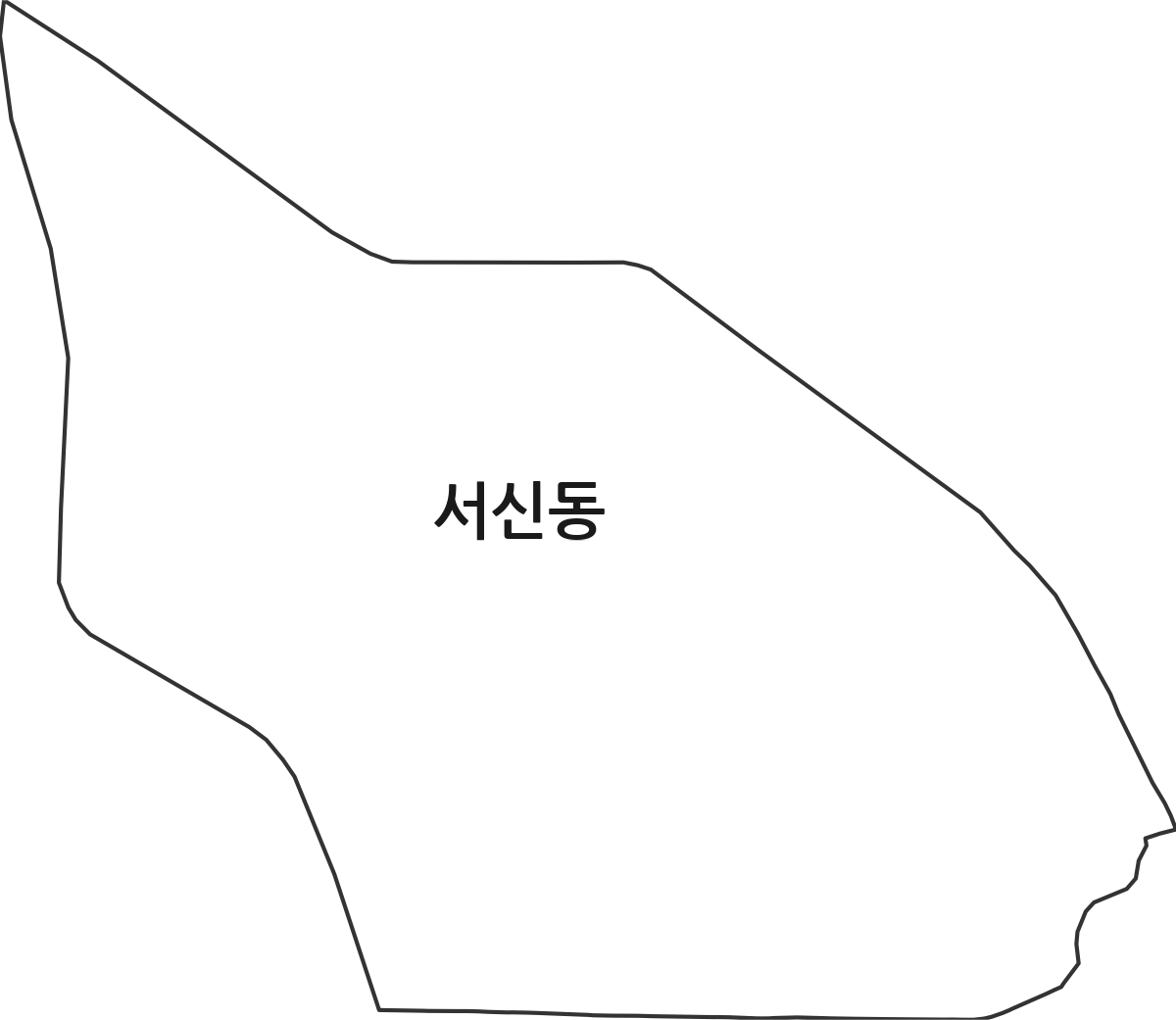 전북특별자치도 전주시 완산구 서신동 행정동 행정구역 경계 지도