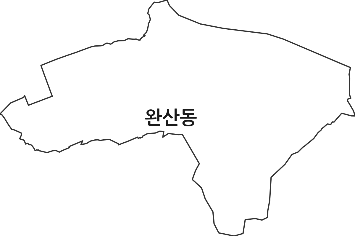 전북특별자치도 전주시 완산구 완산동 행정동 행정구역 경계 지도