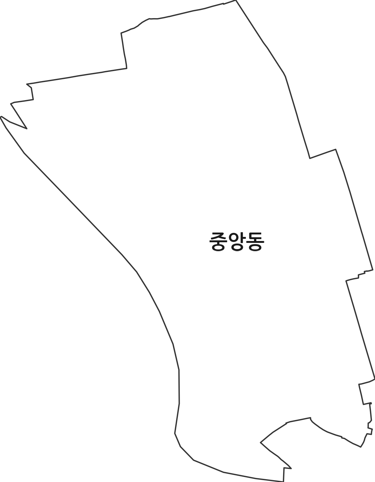 전북특별자치도 전주시 완산구 중앙동 행정동 행정구역 경계 지도