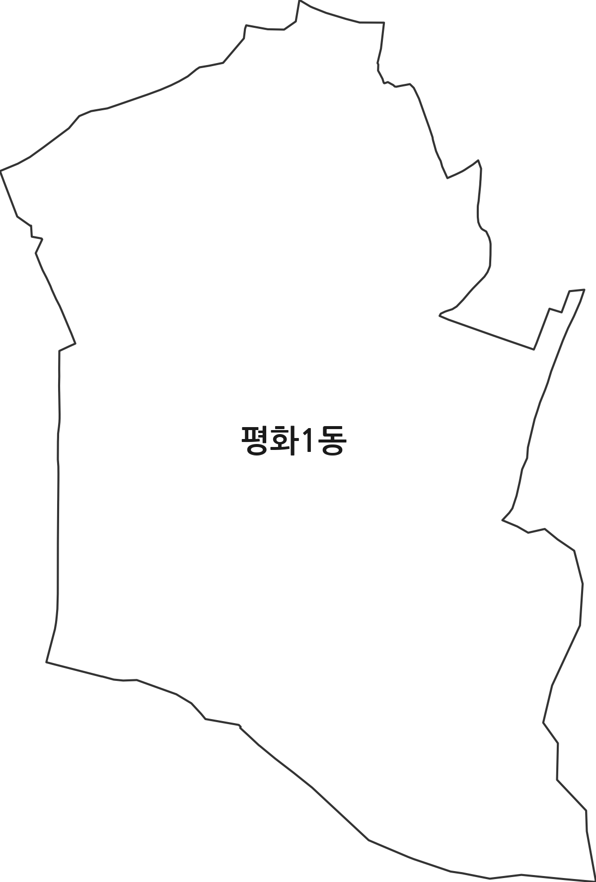 전북특별자치도 전주시 완산구 평화1동 행정동 행정구역 경계 지도