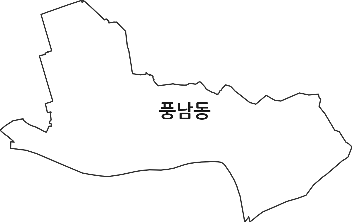 전북특별자치도 전주시 완산구 풍남동 행정동 행정구역 경계 지도