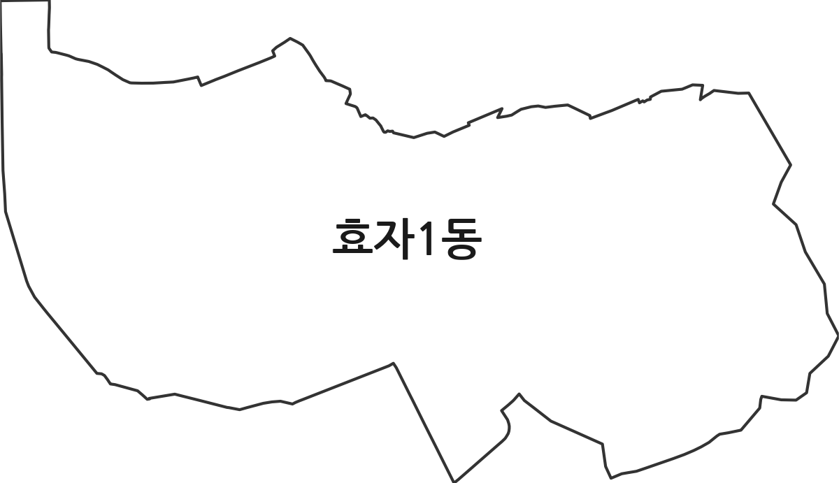 전북특별자치도 전주시 완산구 효자1동 행정동 행정구역 경계 지도