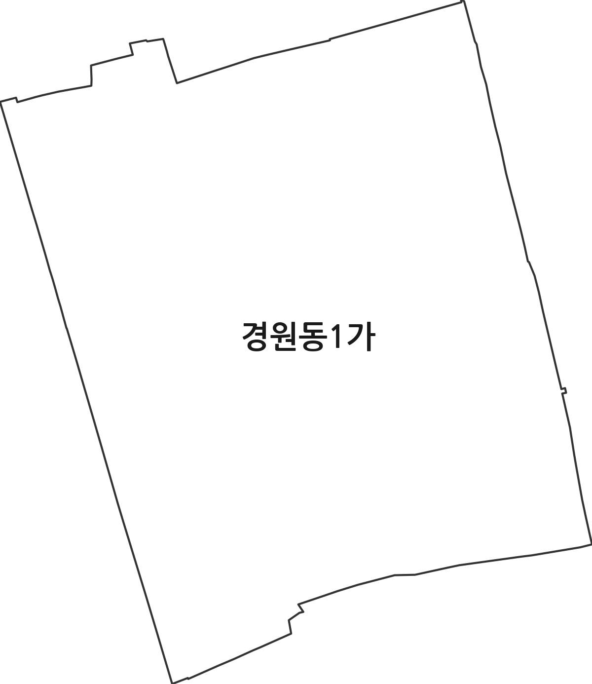전북특별자치도 전주시 완산구 경원동1가 법정동 행정구역 경계 지도