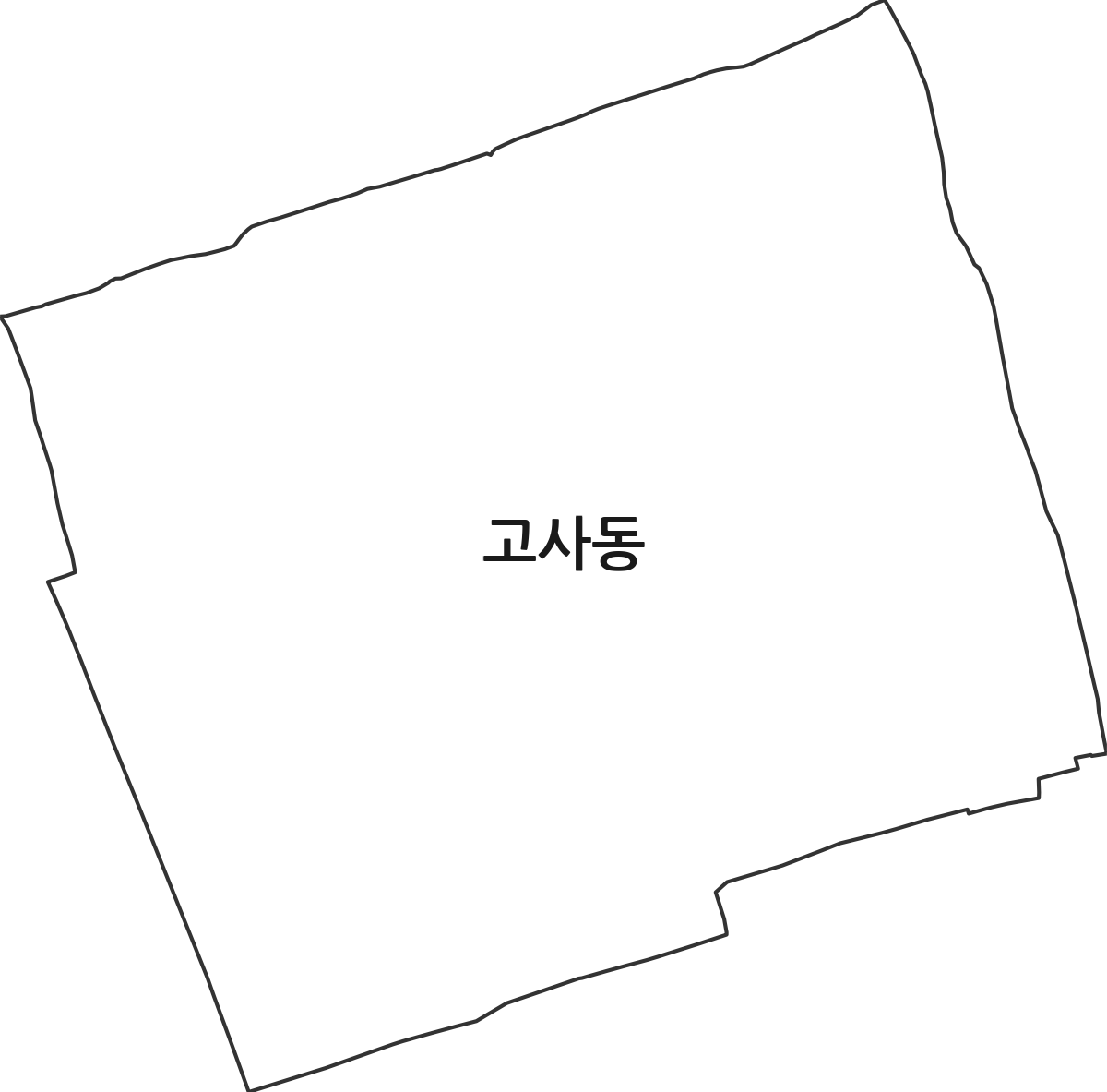 전북특별자치도 전주시 완산구 고사동 법정동 행정구역 경계 지도