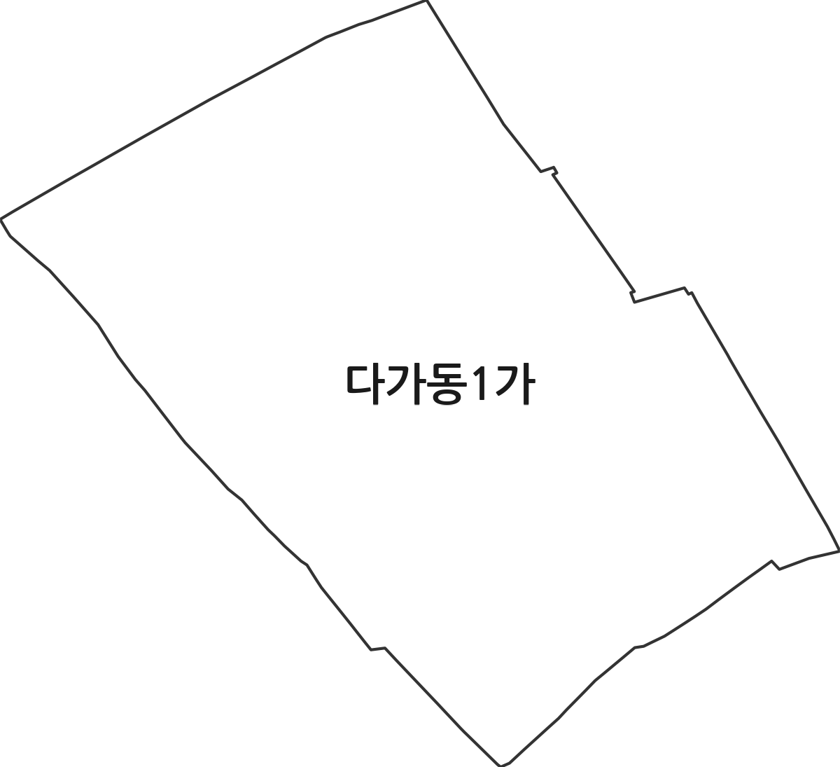 전북특별자치도 전주시 완산구 다가동1가 법정동 행정구역 경계 지도