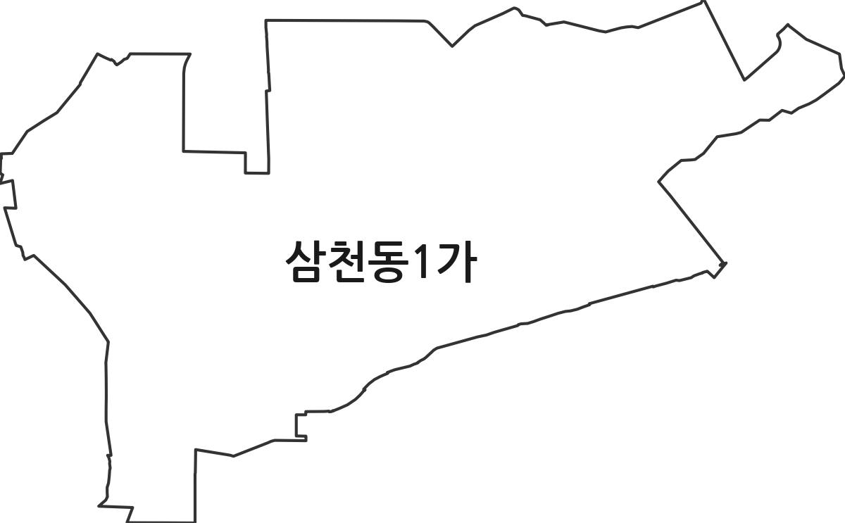 전북특별자치도 전주시 완산구 삼천동1가 법정동 행정구역 경계 지도