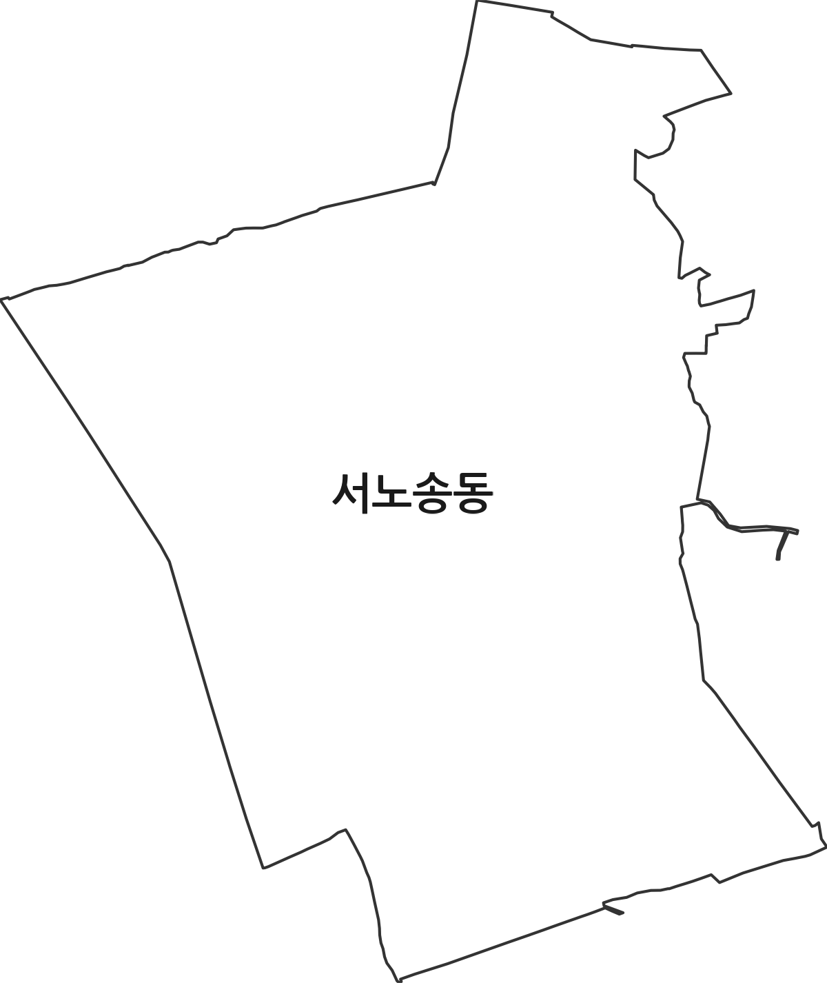 전북특별자치도 전주시 완산구 서노송동 법정동 행정구역 경계 지도