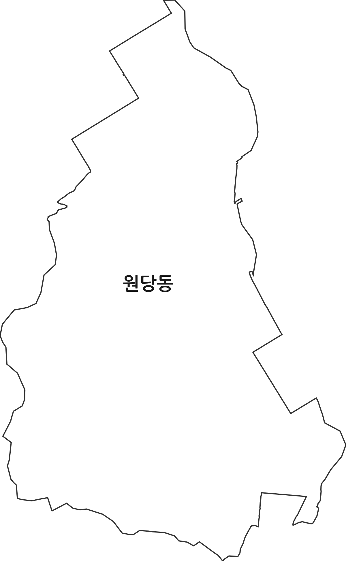 전북특별자치도 전주시 완산구 원당동 법정동 행정구역 경계 지도