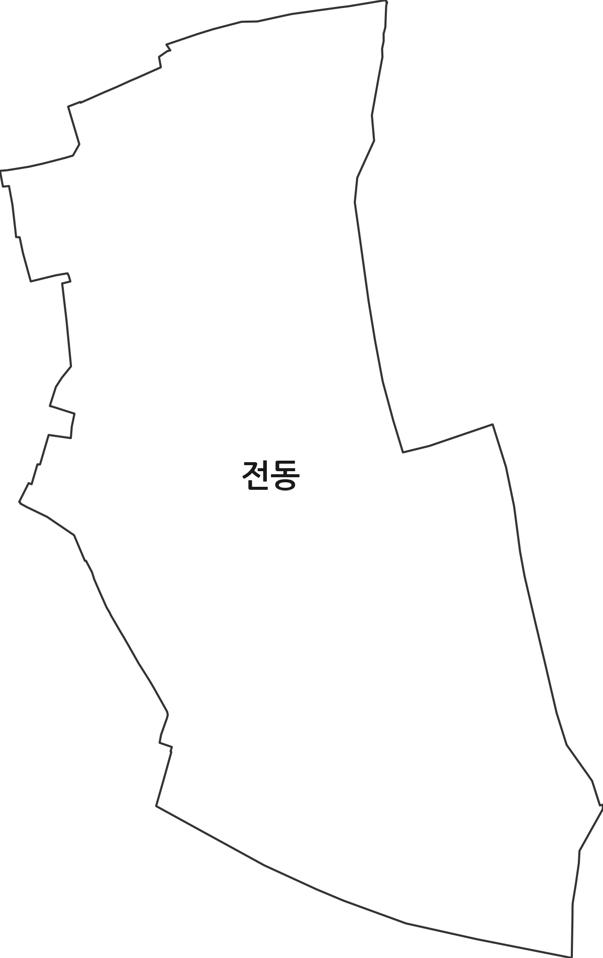 전북특별자치도 전주시 완산구 전동 법정동 행정구역 경계 지도