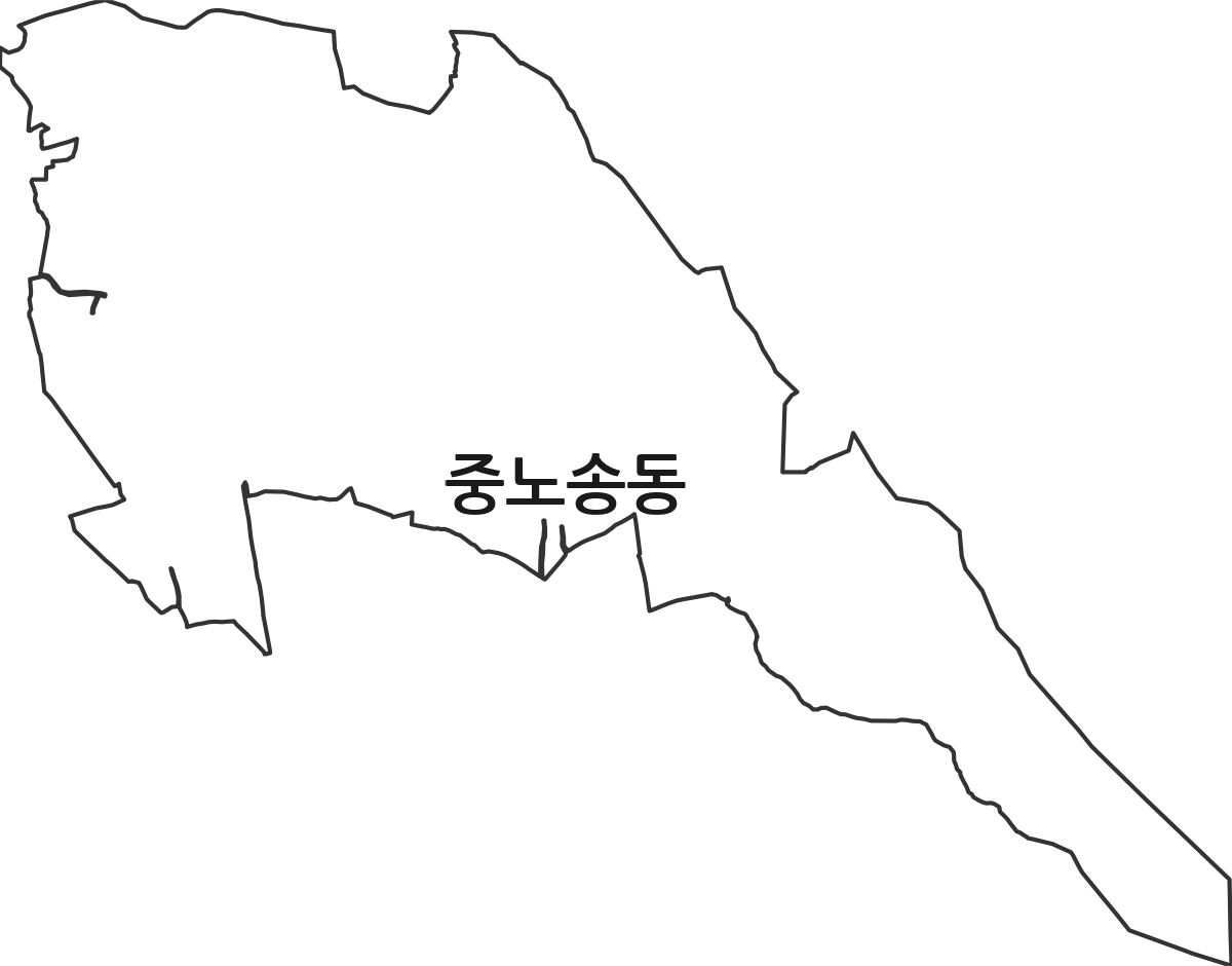 전북특별자치도 전주시 완산구 중노송동 법정동 행정구역 경계 지도