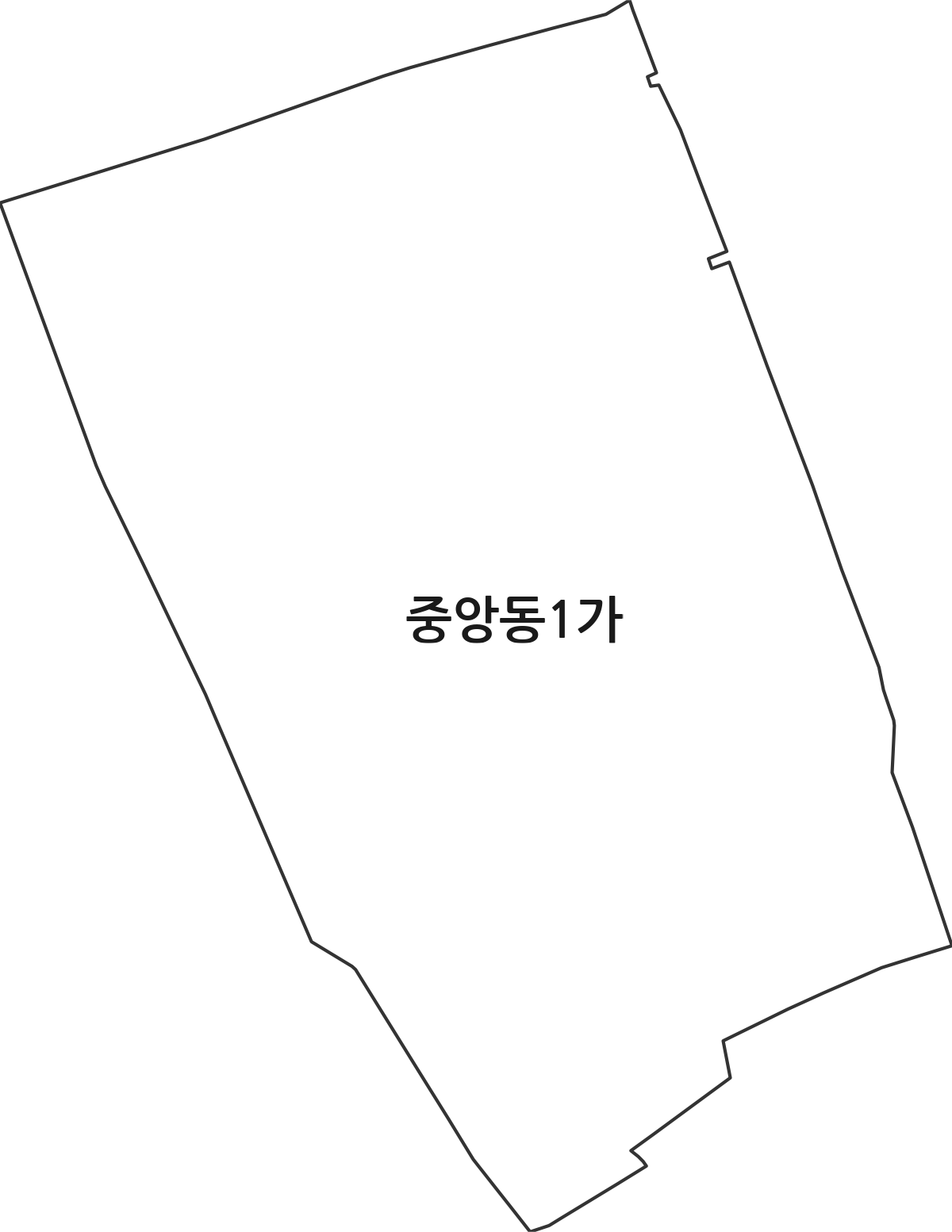 전북특별자치도 전주시 완산구 중앙동1가 법정동 행정구역 경계 지도