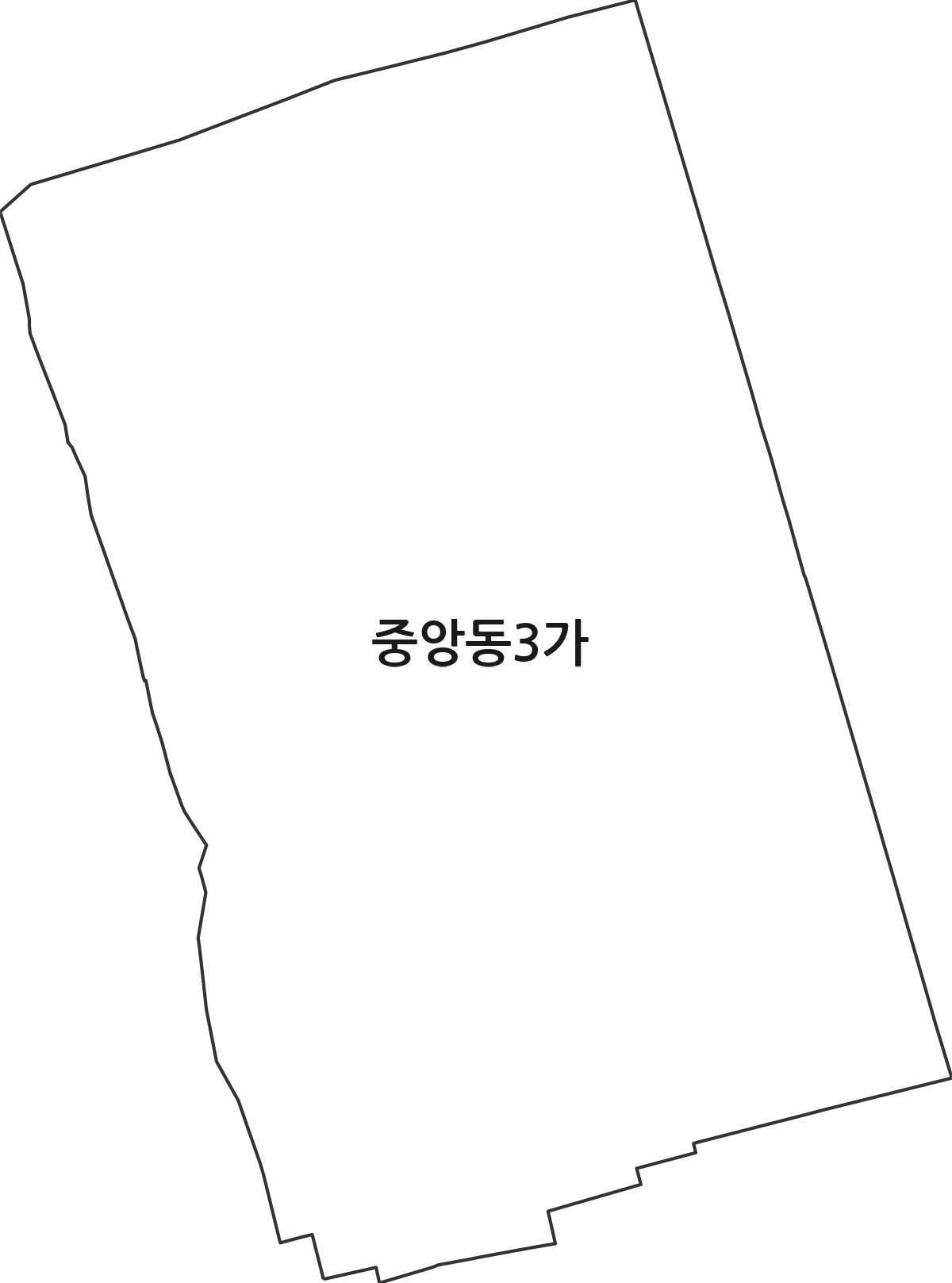 전북특별자치도 전주시 완산구 중앙동3가 법정동 행정구역 경계 지도