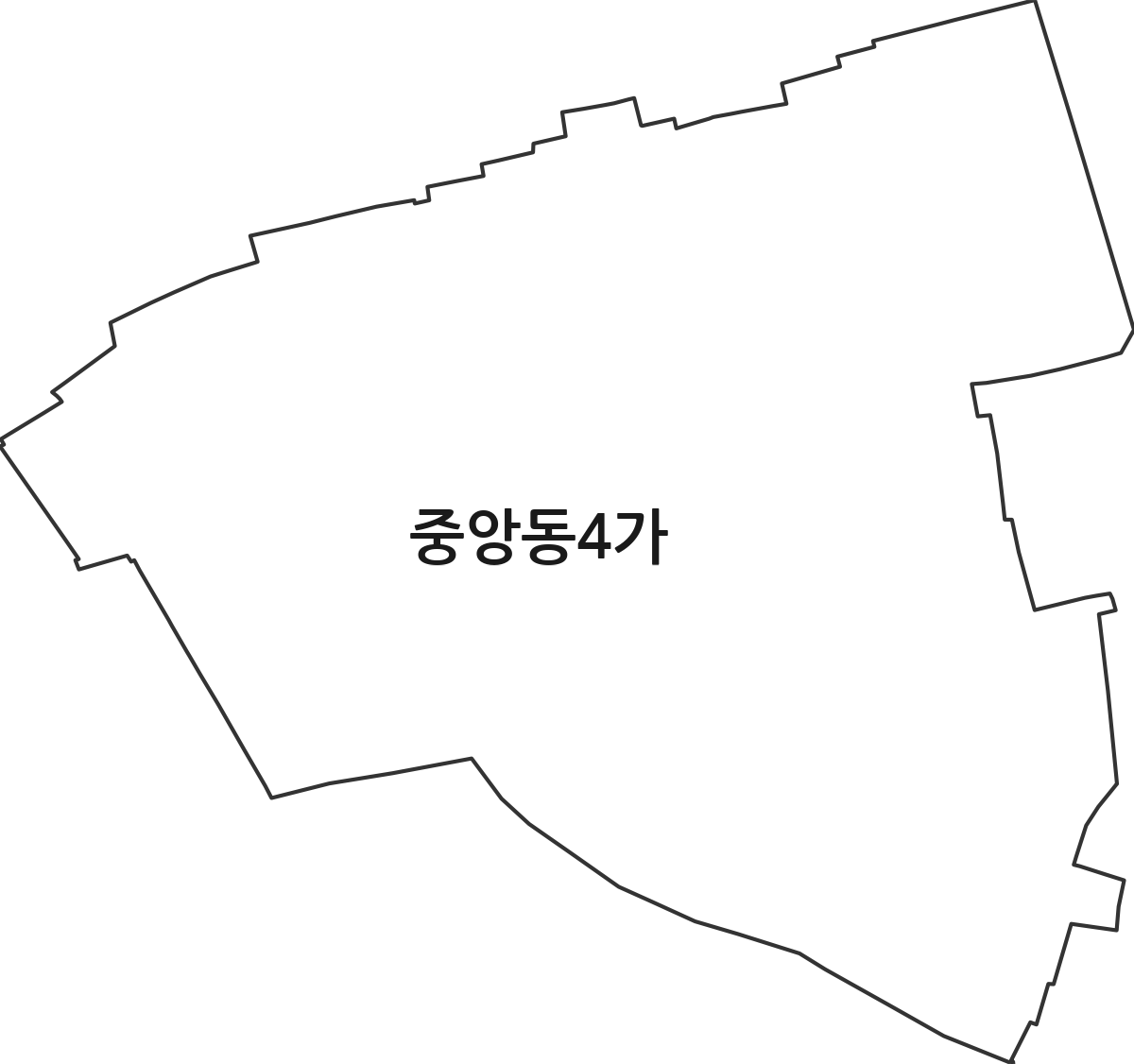 전북특별자치도 전주시 완산구 중앙동4가 법정동 행정구역 경계 지도