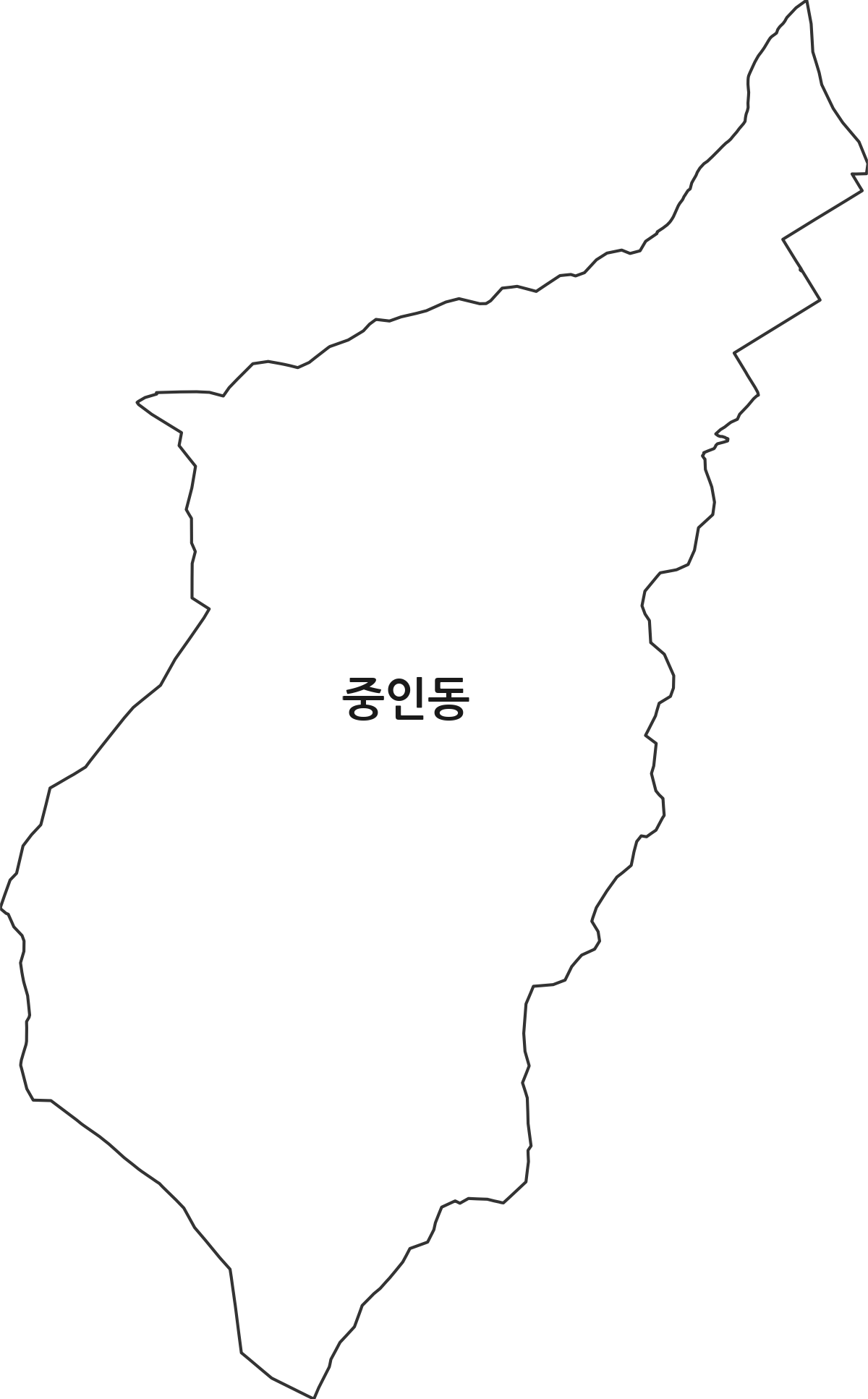 전북특별자치도 전주시 완산구 중인동 법정동 행정구역 경계 지도