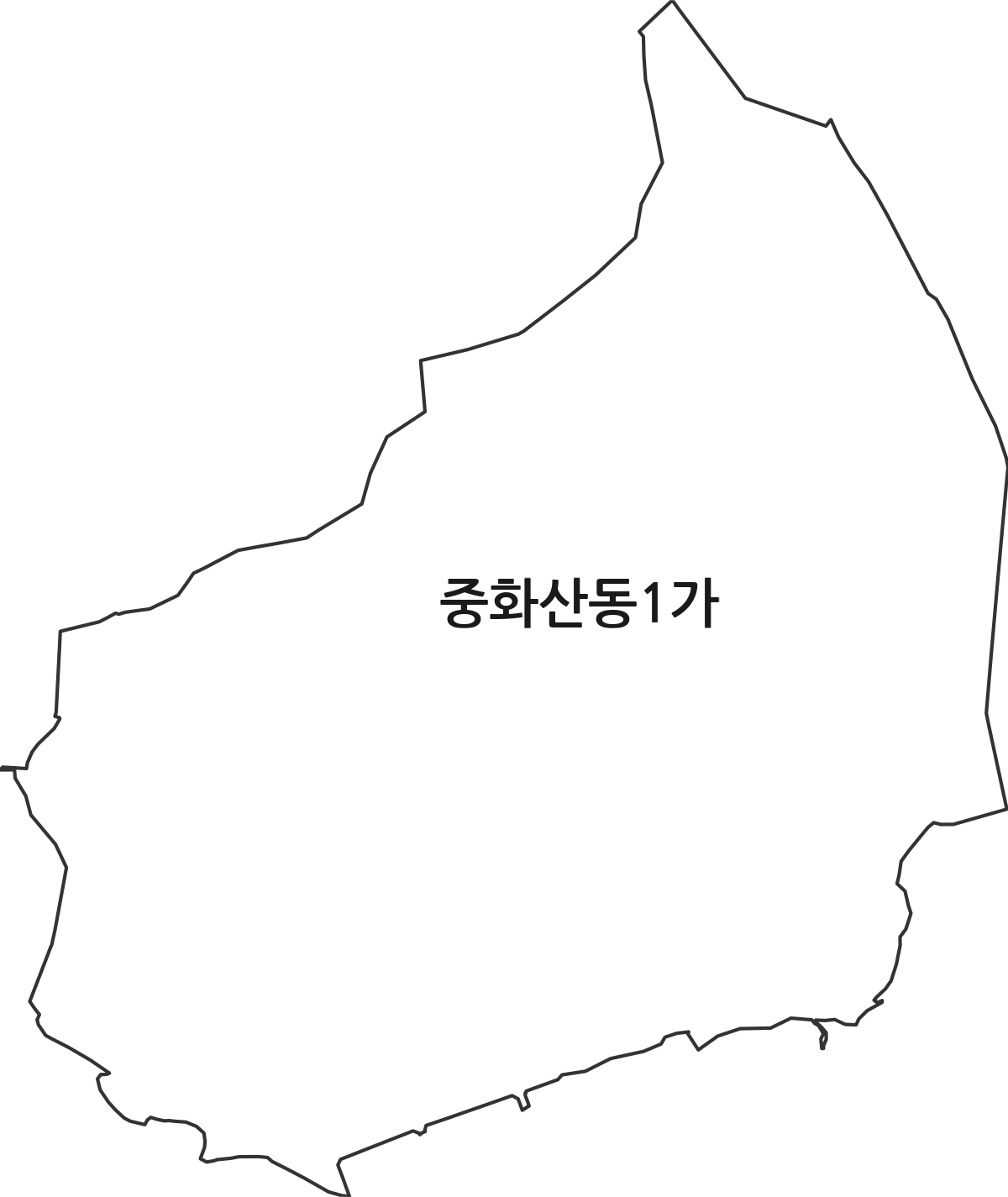 전북특별자치도 전주시 완산구 중화산동1가 법정동 행정구역 경계 지도