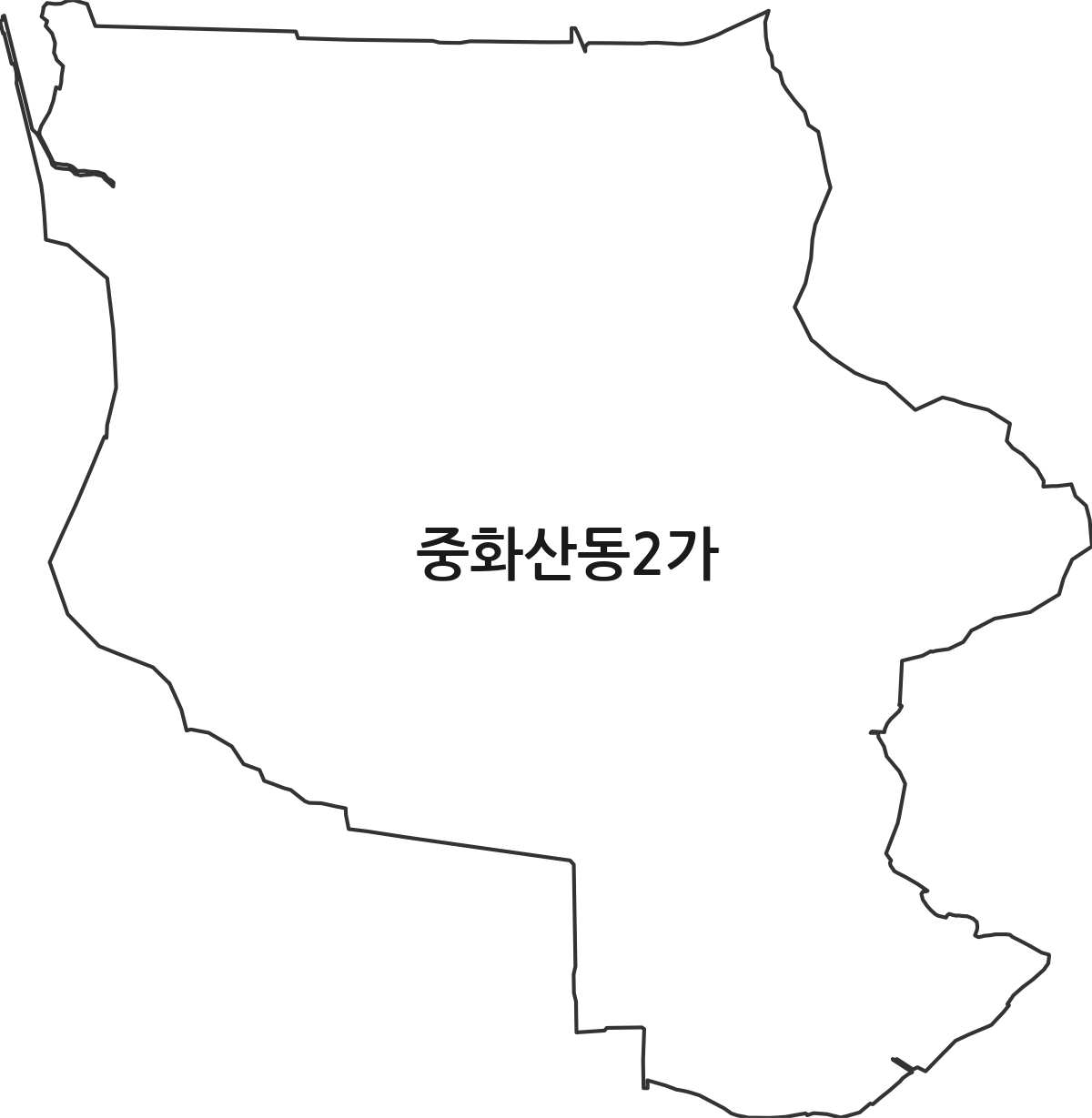 전북특별자치도 전주시 완산구 중화산동2가 법정동 행정구역 경계 지도