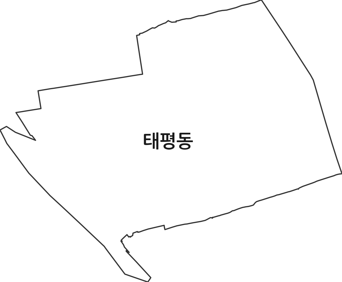 전북특별자치도 전주시 완산구 태평동 법정동 행정구역 경계 지도