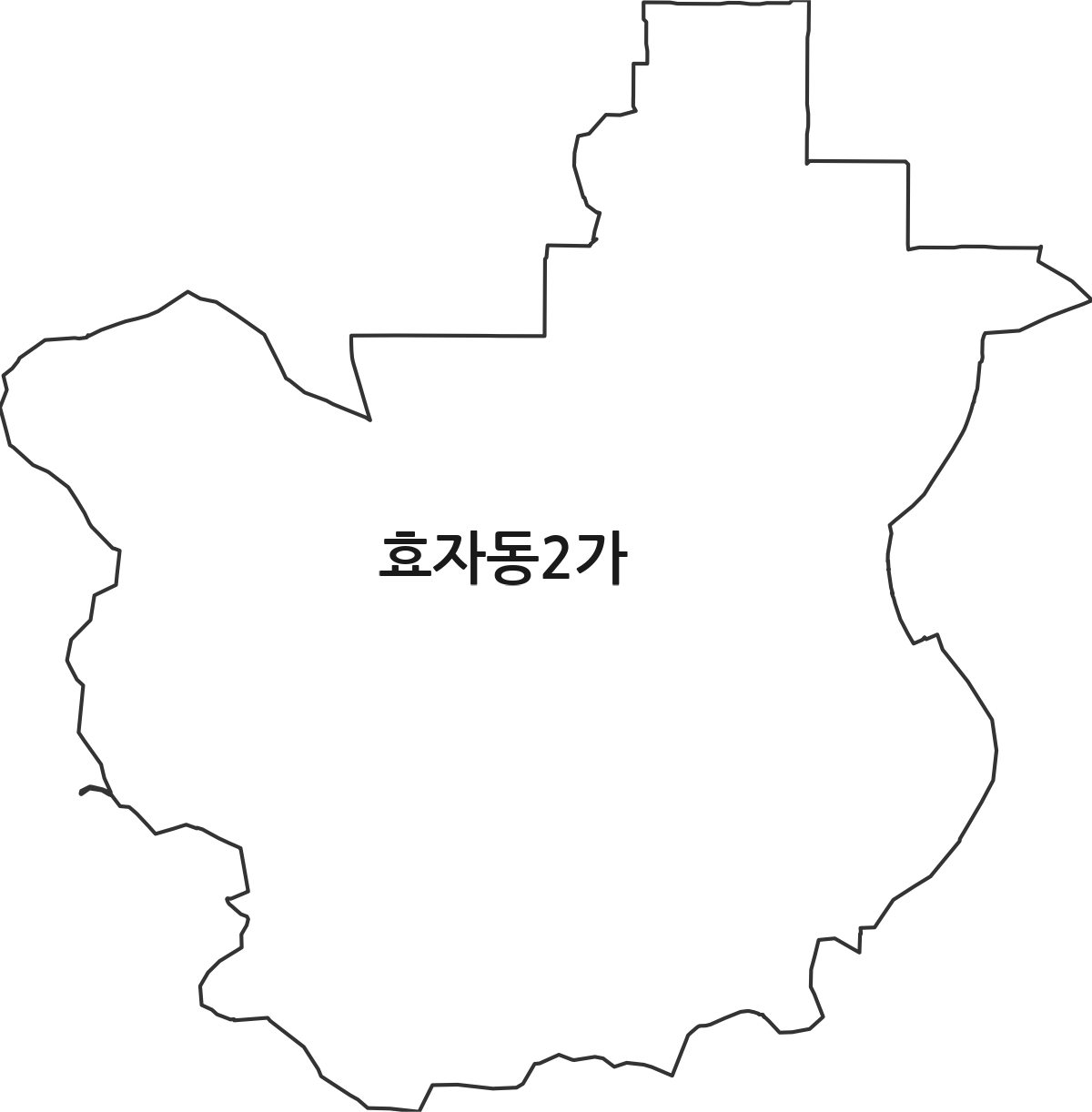 전북특별자치도 전주시 완산구 효자동2가 법정동 행정구역 경계 지도