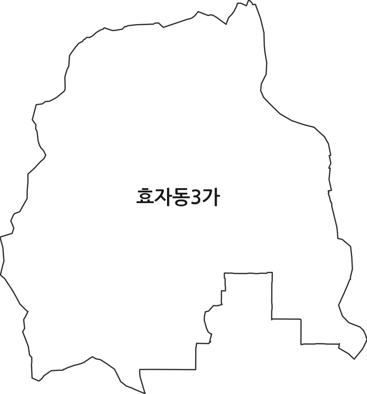 전북특별자치도 전주시 완산구 효자동3가 법정동 행정구역 경계 지도