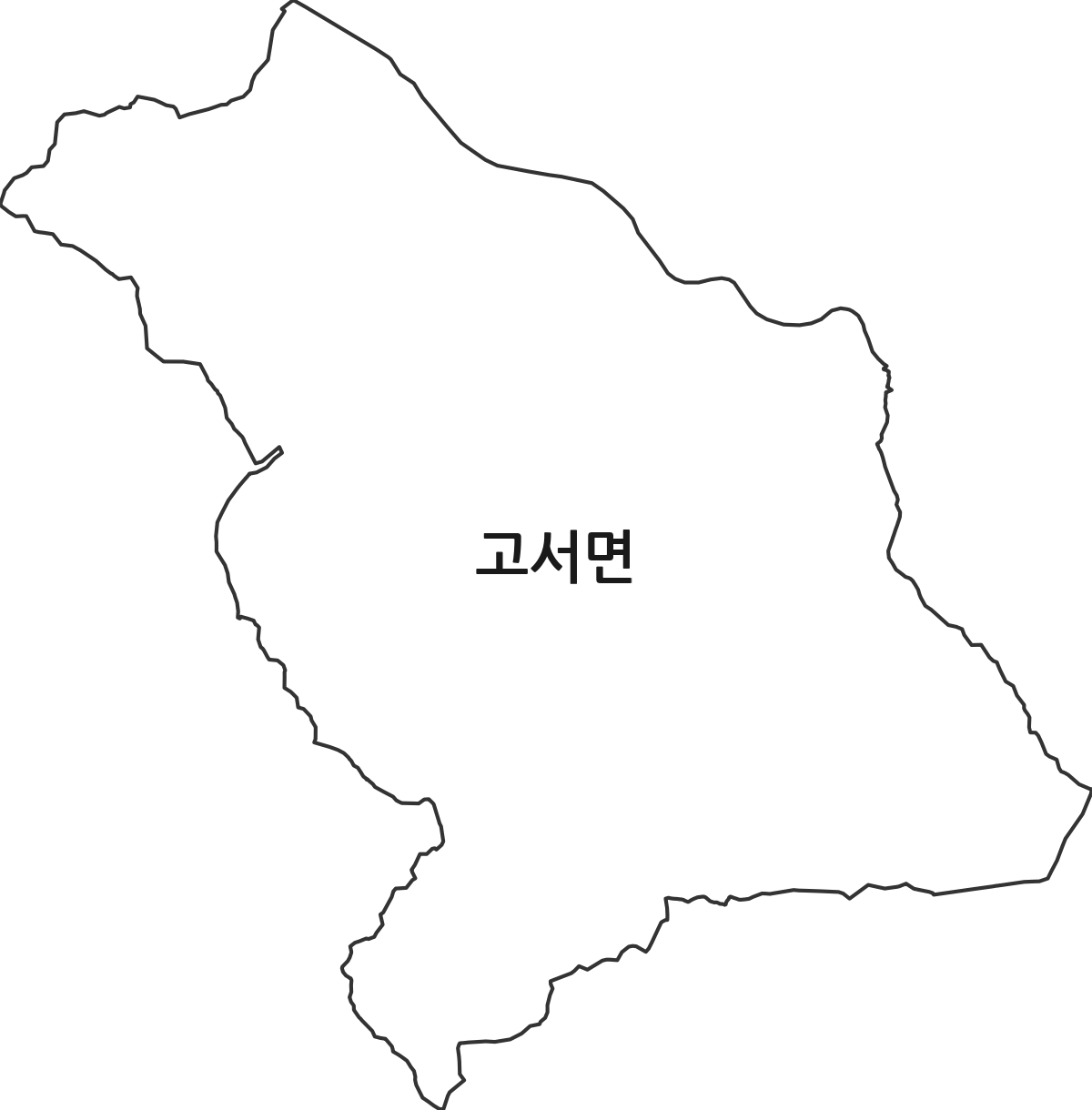 전남광주통합특별시 담양군 고서면 행정동 행정구역 경계 지도