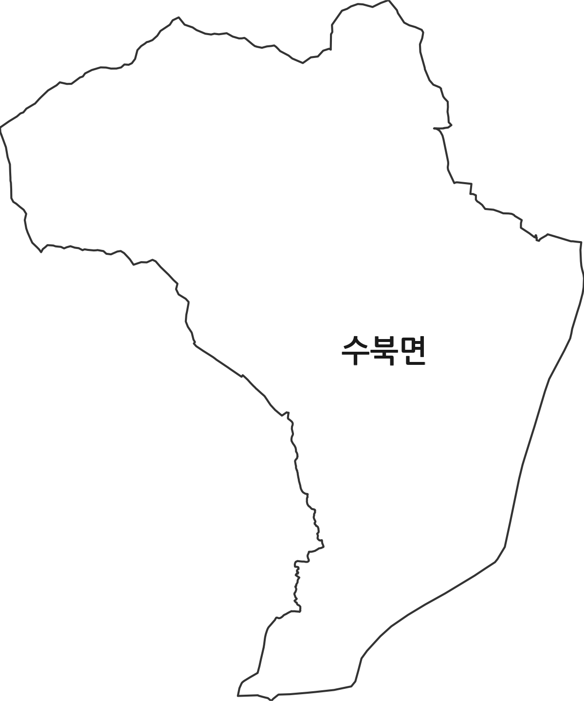 전남광주통합특별시 담양군 수북면 행정동 행정구역 경계 지도